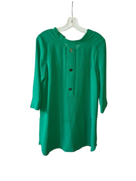 Zara Dresses & Skirts - Zara Green Shift Dress 3/4 Sleeve Button Detail Mini Tunic Dress XS